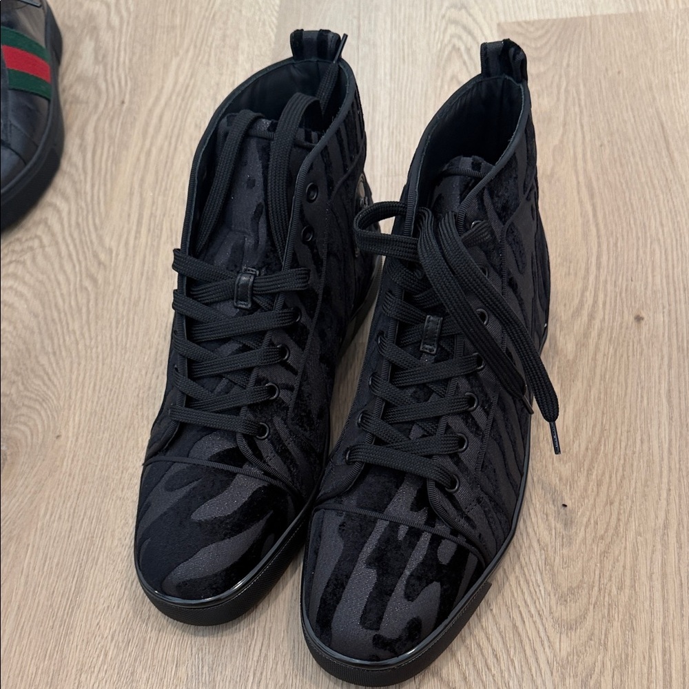 Christian Louboutin Blackout Camouflage High-Top Sneakers